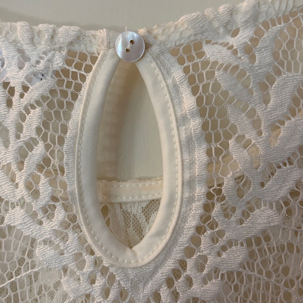 Stem Vine‎ Women’s Cream Lace Boho Feminine Top, size L - Picture 5 of 5
